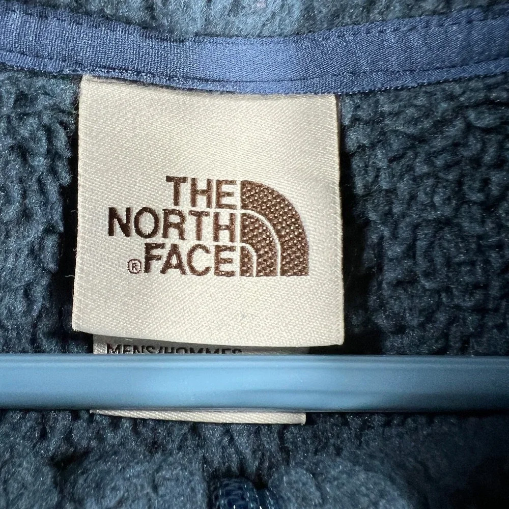 The North Face Sweatshirt Mens Large Blue Sleeveless Full Zip Mock Neck Fleece